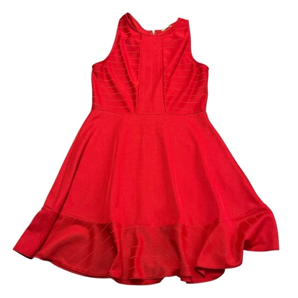 Gianni Bini Red Mini Dress Fit & Flare Skater Skirt Size Medium Hoco Party